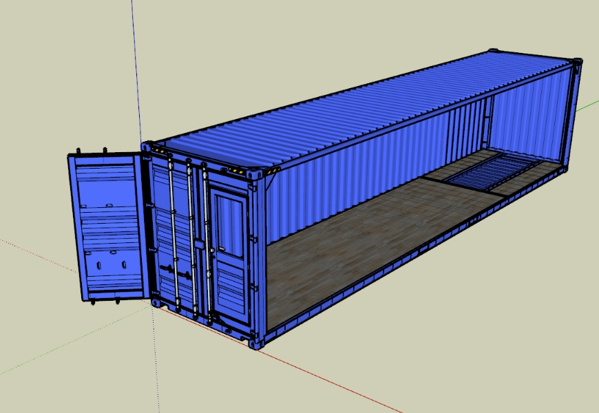 40 HQ container MODELLED in high detail