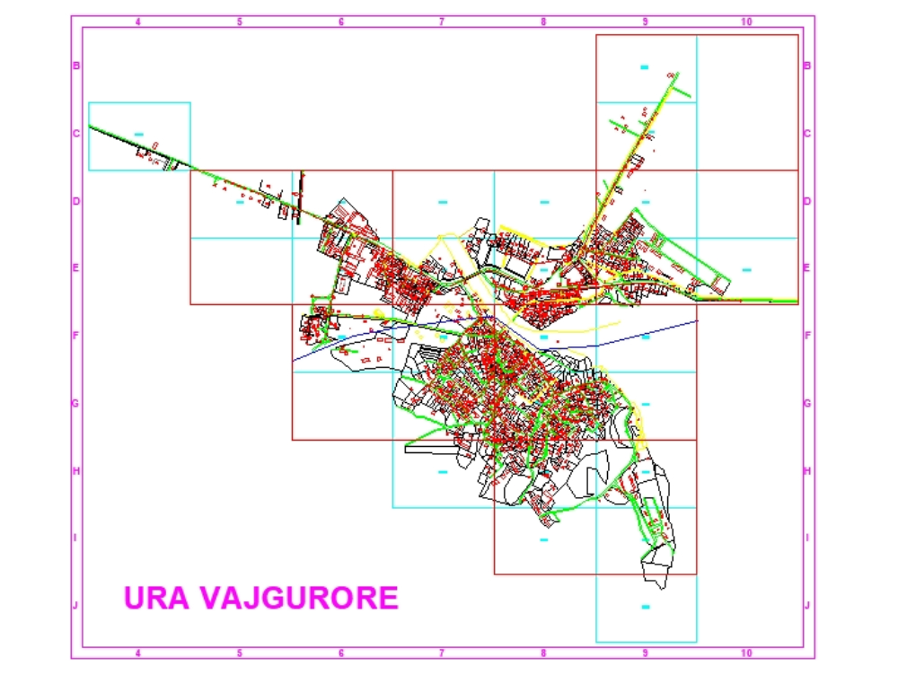 Katasterplan von Ura Vajgurore, Albanien.