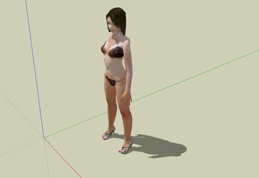 Menina de biquíni 3D