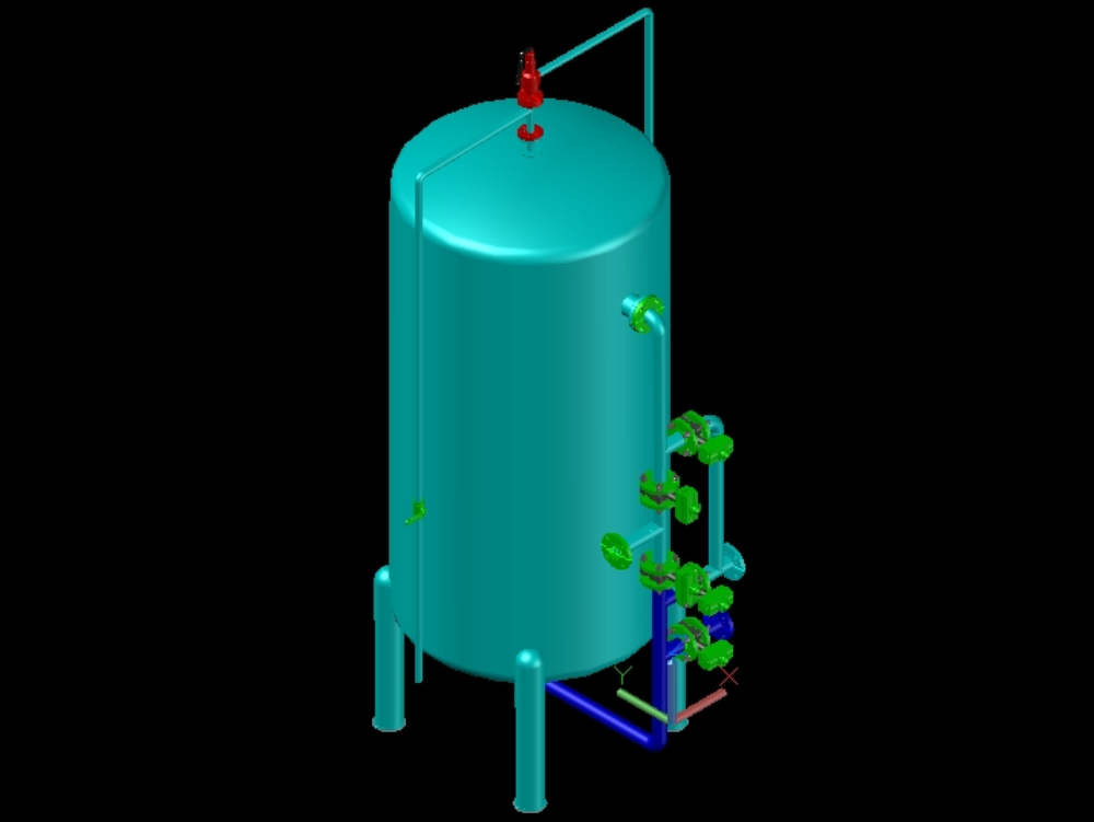 Tank for carbon filter in 3d