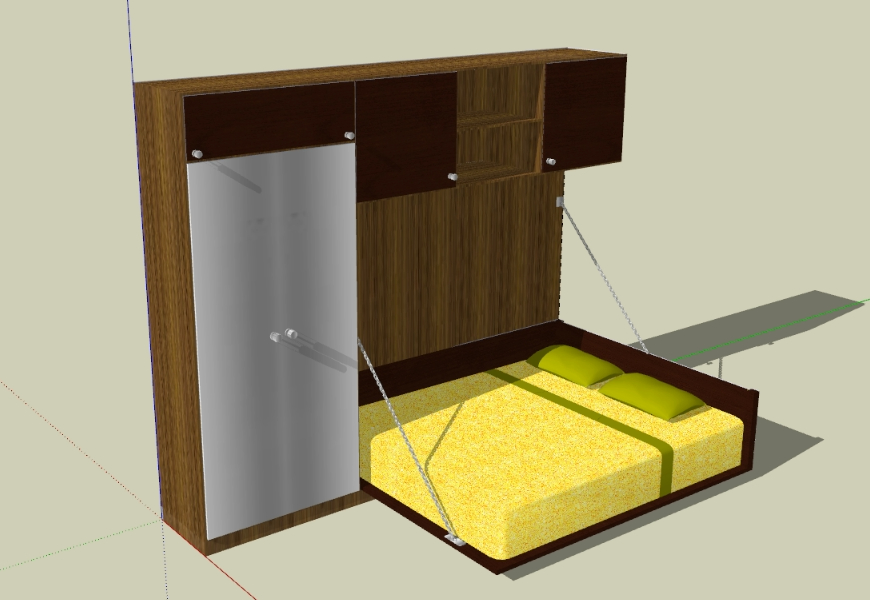 Bed with wardrobe
