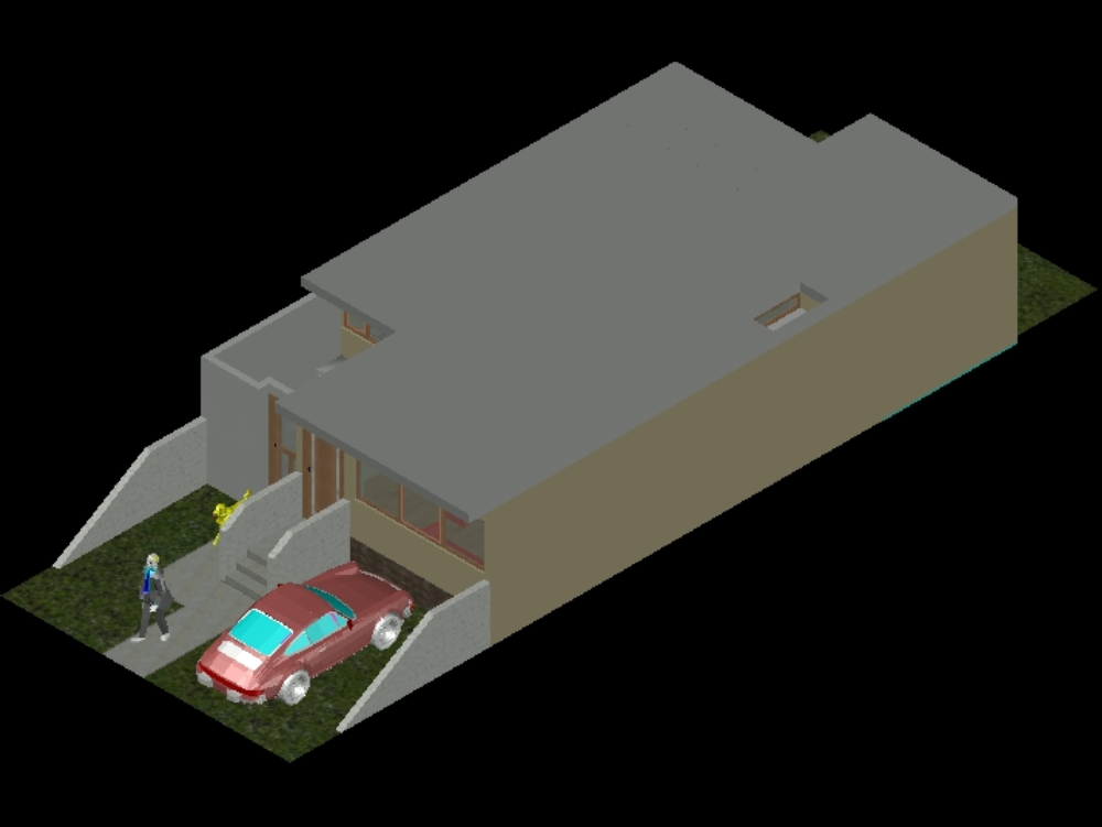 Single-family house in 3d