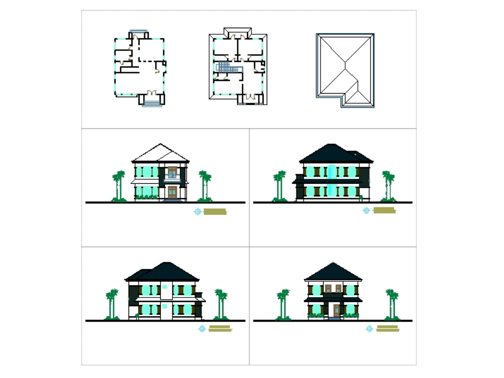 Modern villa in AutoCAD | CAD download (635.97 KB) | Bibliocad