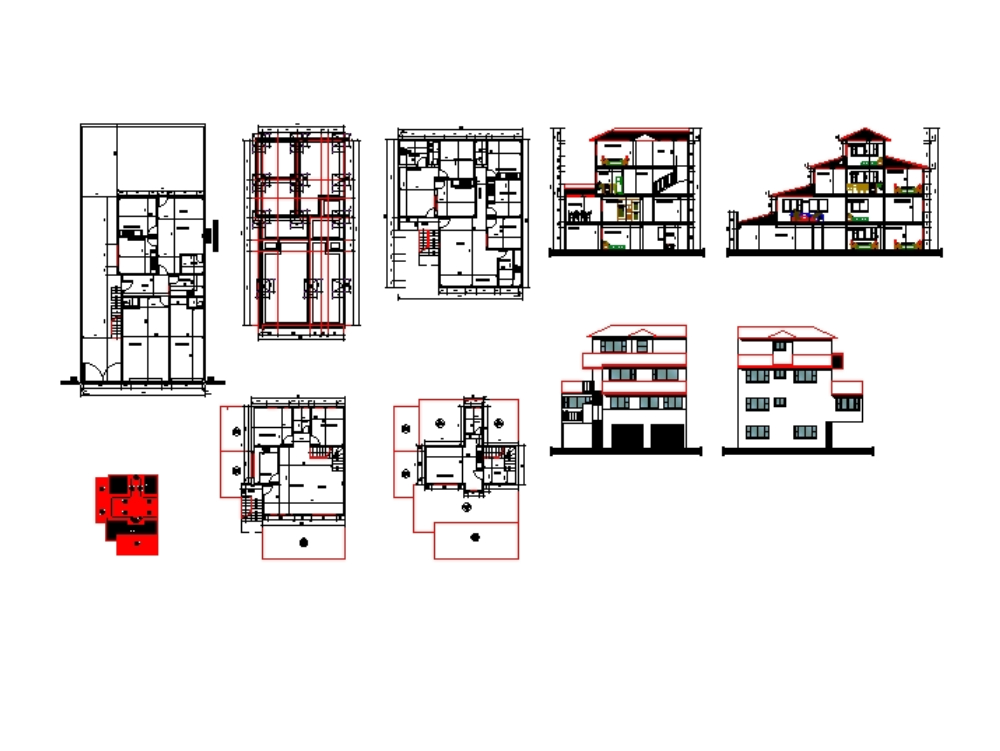 Multifamily housing of 12 x 14 meters.