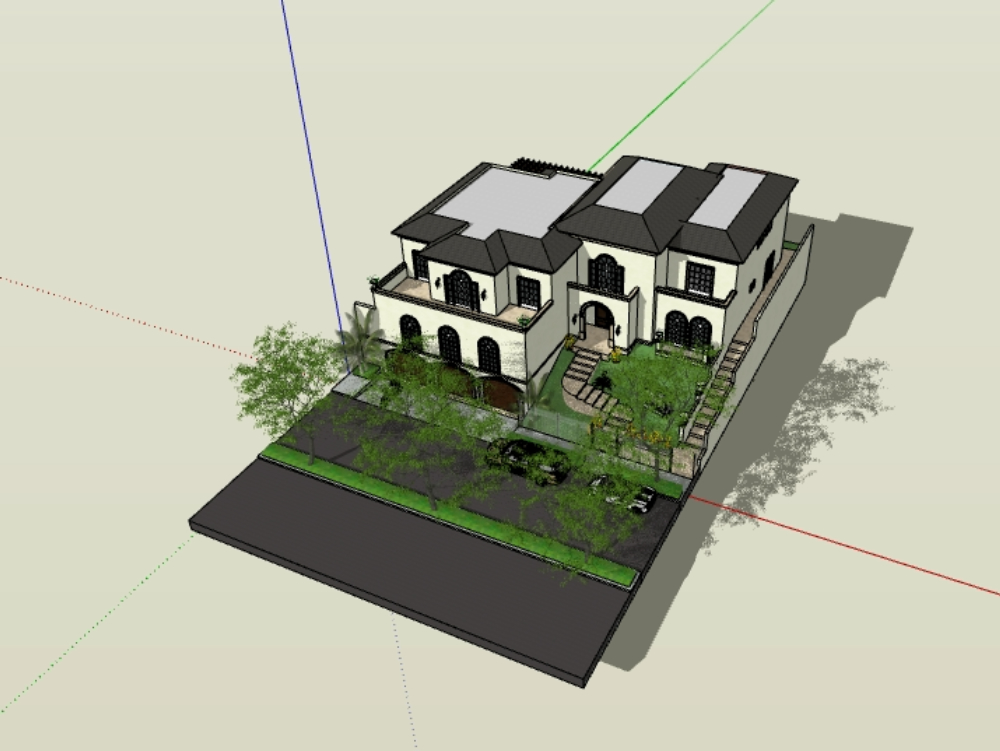 3D Herrenhaus im mediterranen Stil