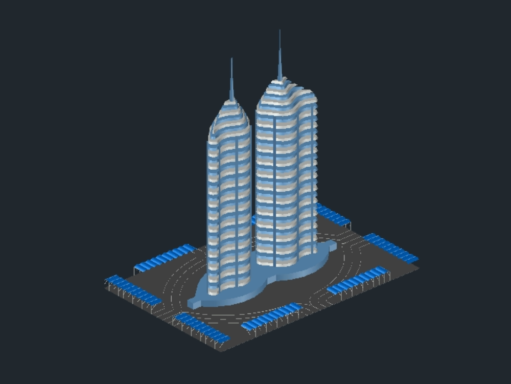 Bâtiment de la tour - 3d