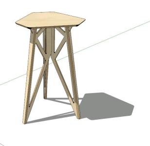 Versão de meia folha bar cadeira 3D