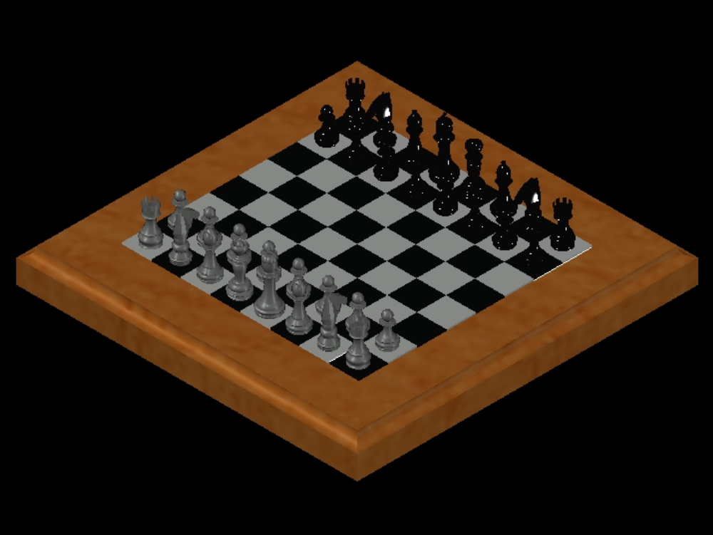 Tablero de ajedrez en 3D.