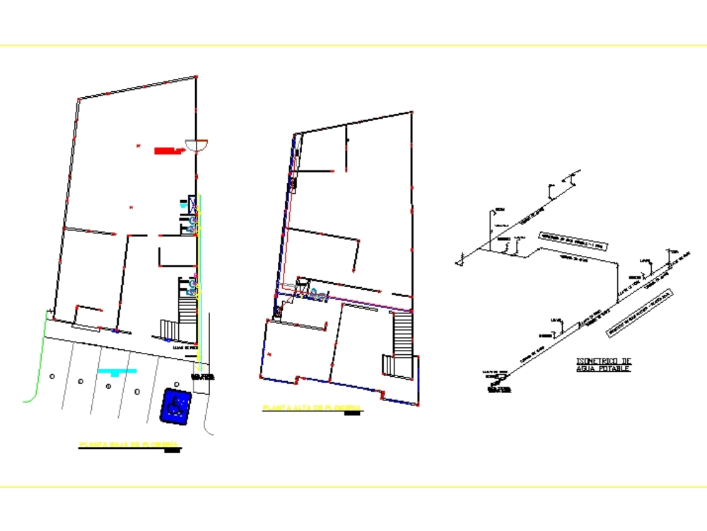 Plumbing plans in administrative center.
