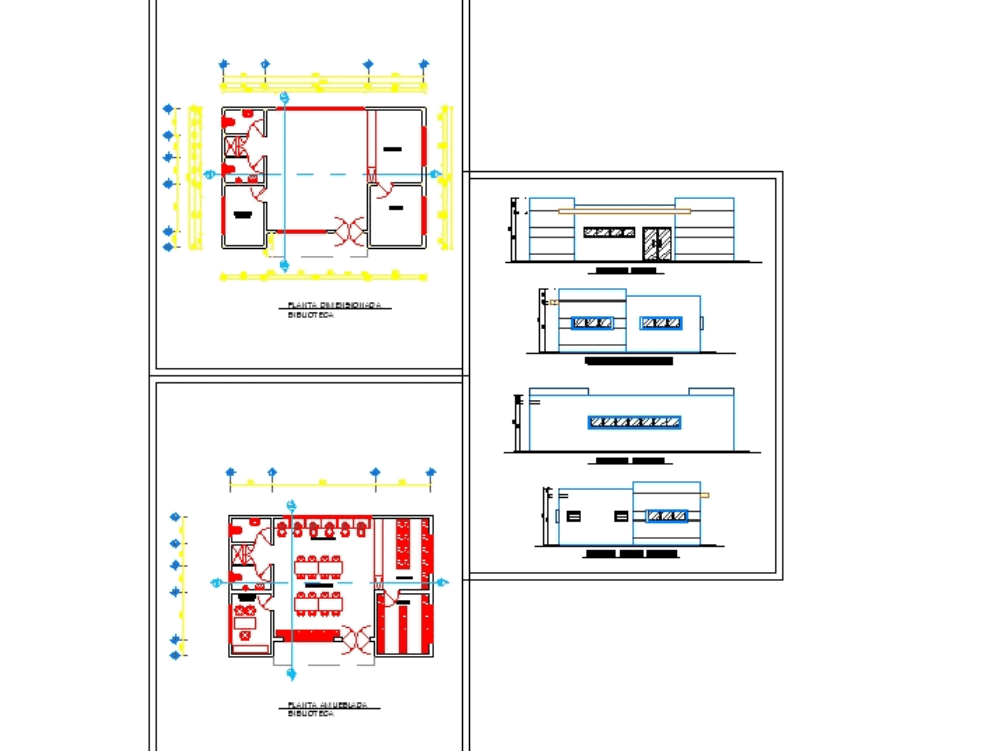 Biblioteca En AutoCAD | Descargar CAD Gratis (489.62 KB) | Bibliocad