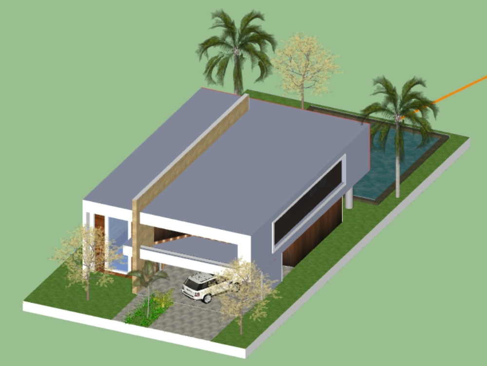Modern House Middle Class - 3 bedrooms 4 bathrooms - 3D