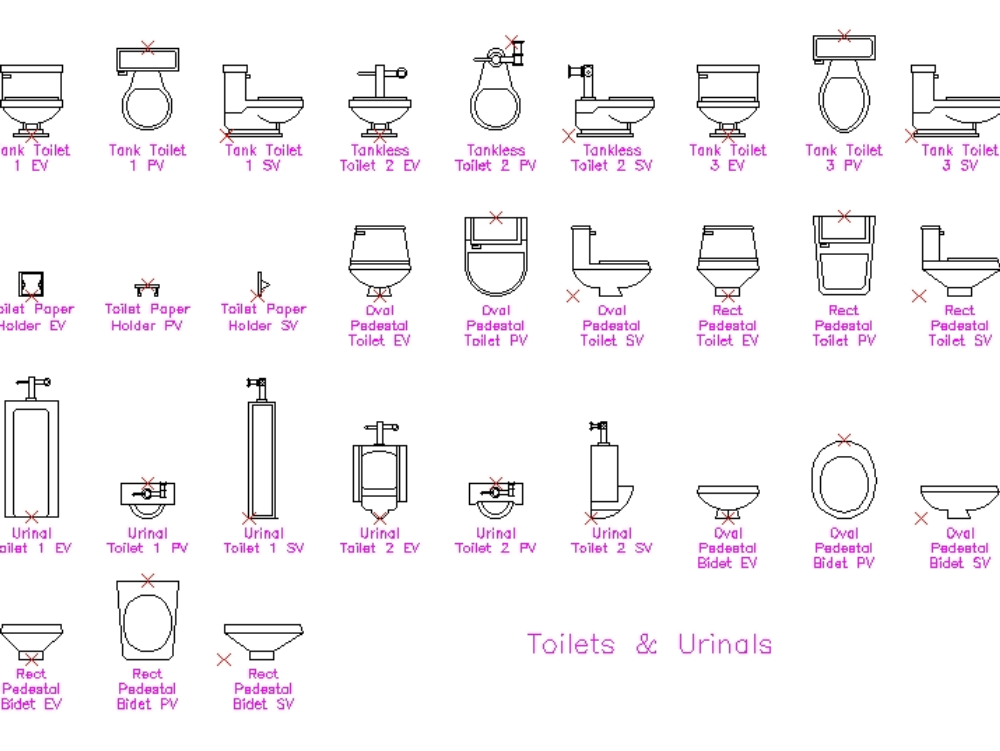 Toiletten und Urinale