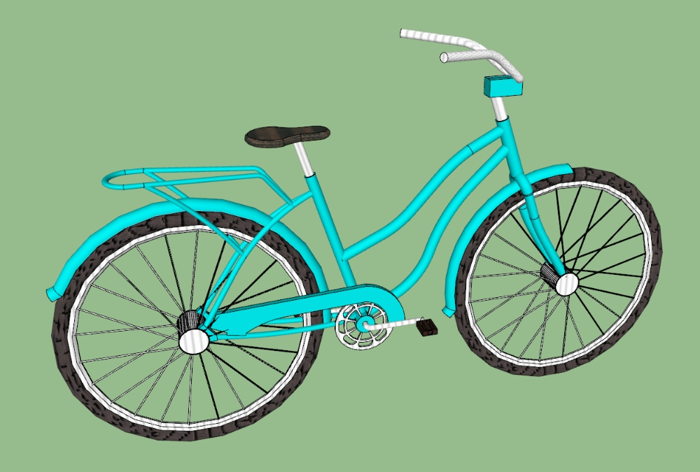 Bicicleta azul clássica 3D