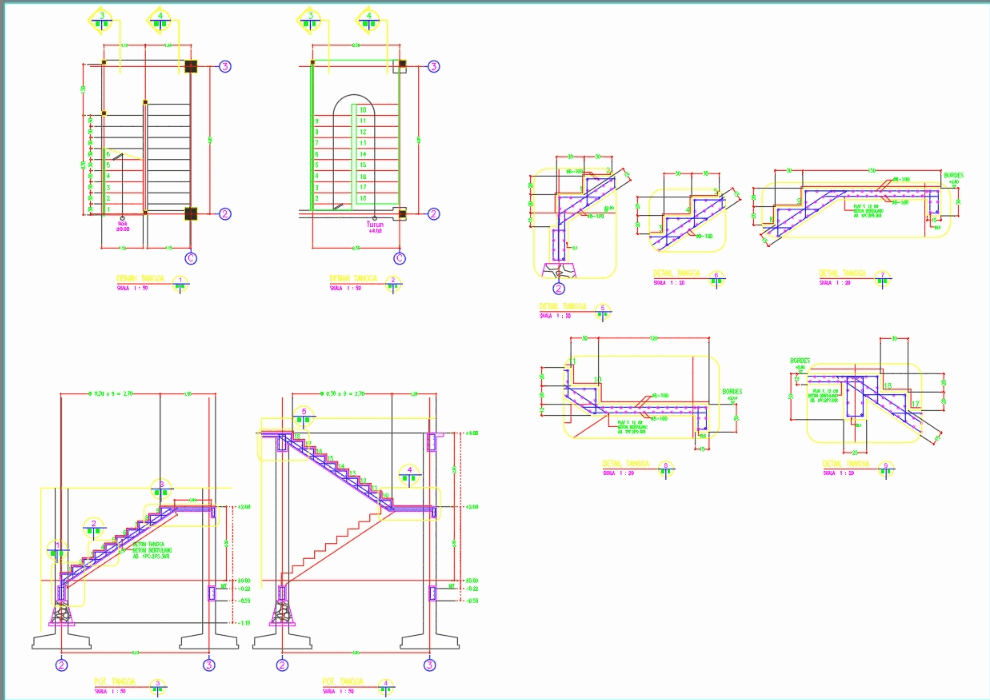 Detail tangga in AutoCAD CAD download 540 01 KB 