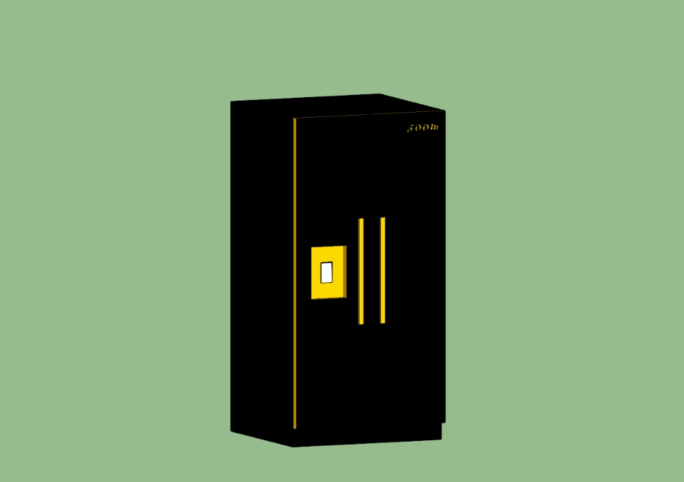 Kühlschrank, 3D-Zoom mit schwarzer Markierung