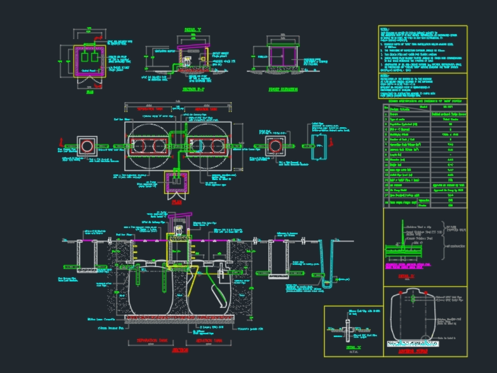 Septic tank details in AutoCAD | CAD download (191.71 KB) | Bibliocad