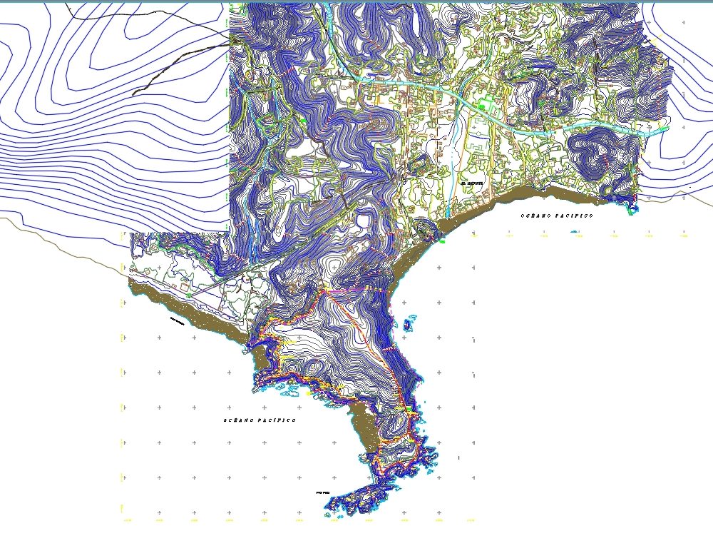 Mazunte topographic map