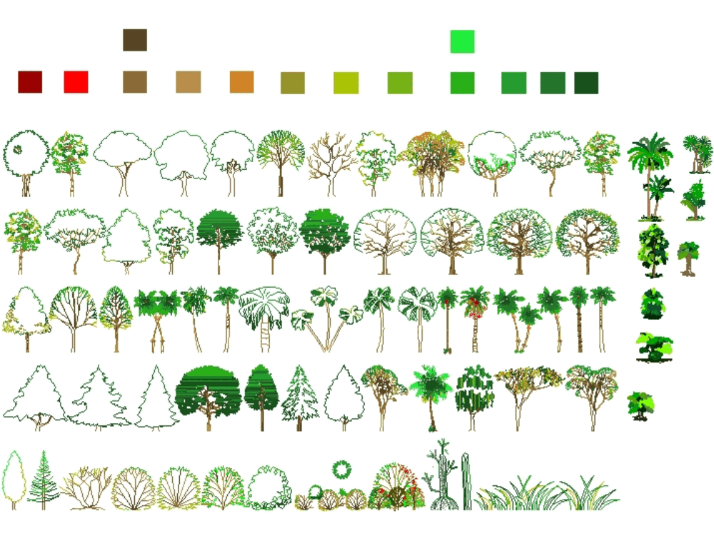 trees and plants cad blocks free download