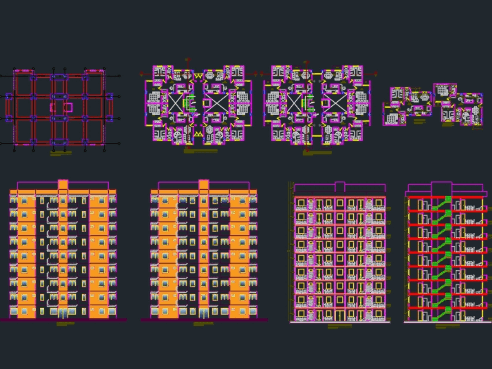 Multifamily apartment building in AutoCAD | CAD (1.93 MB ... electrical plan in revit 
