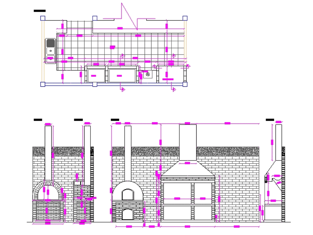 Parrilla asador en AutoCAD | Descargar CAD gratis (220.84 KB) | Bibliocad