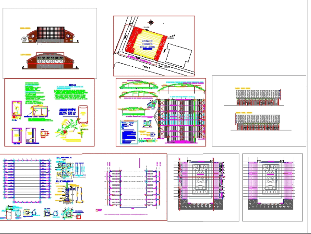 Gym roofing in AutoCAD | CAD download (922.55 KB) | Bibliocad