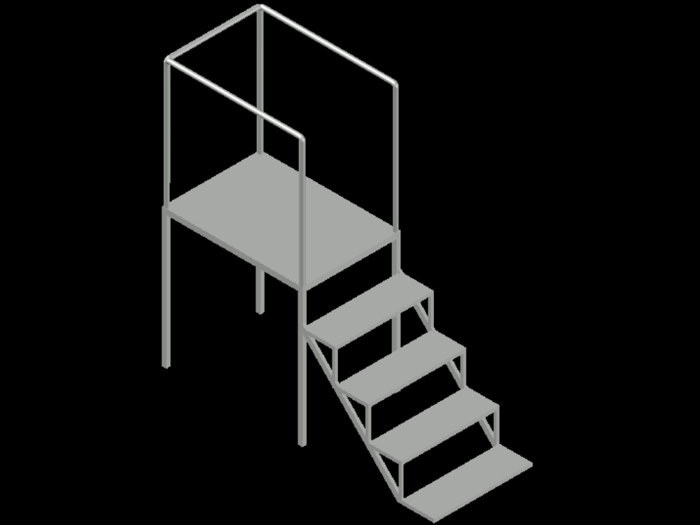 escalier métallique 3d