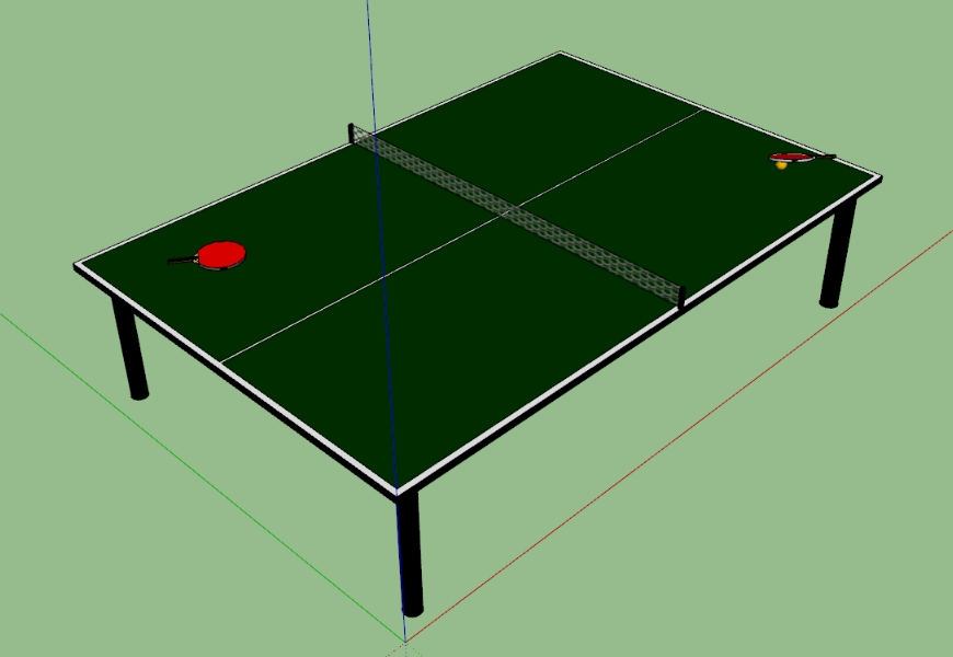 Mesa De Ping Pong 3d En Skp Descargar Cad 23663 Kb Bibliocad
