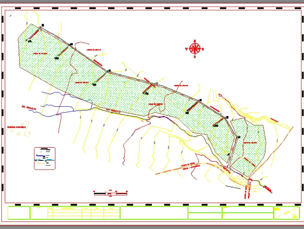 Planimetrie des Huano-Bewässerungssystems