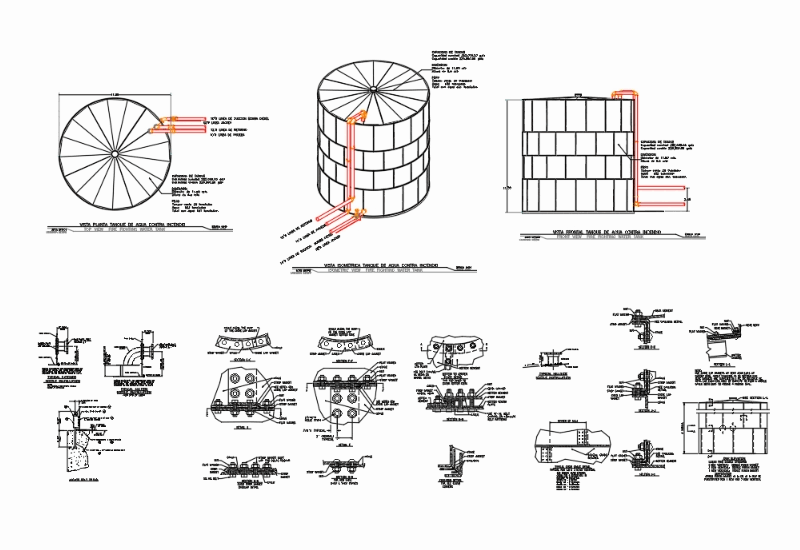 Tanque contra incendio en AutoCAD | Descargar CAD gratis (4.71 MB