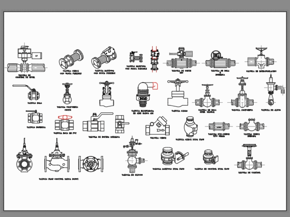 Válvulas em AutoCAD | Baixar CAD (668.98 KB) | Bibliocad