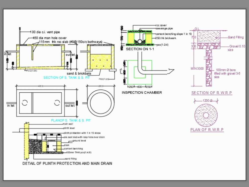 Septic tank detail in AutoCAD | CAD download (81.81 KB) | Bibliocad