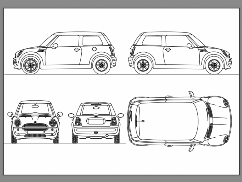 Мини купер чертеж