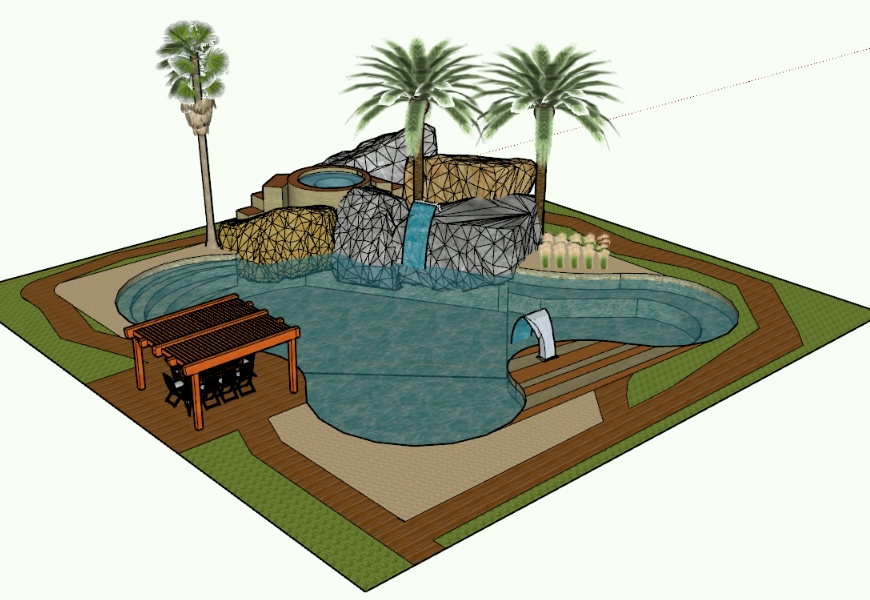 3D Pool Garden Party