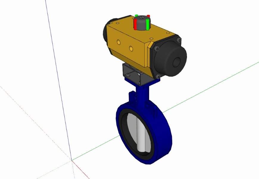 Download 3d Butterfly Valve Actuator In Skp Cad 223 86 Kb Bibliocad
