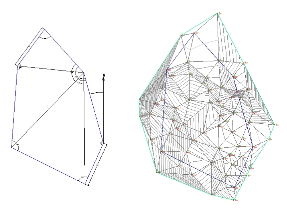 Plano de triangulação topográfica