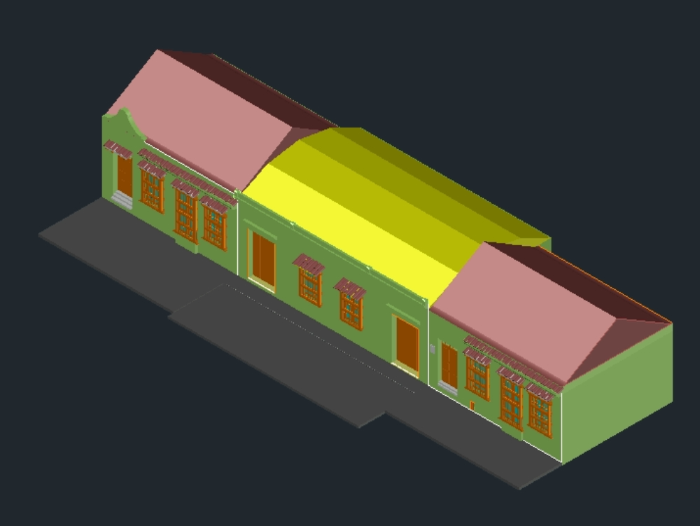 colonial house 3d