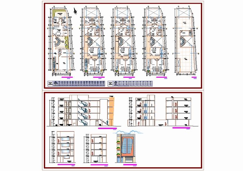 Plano De Un Edificio 4 Niveles En Autocad Cad 72144 Kb Bibliocad 4147