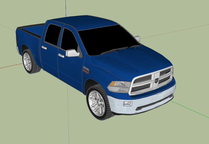 Truck ram familiar blue 3D
