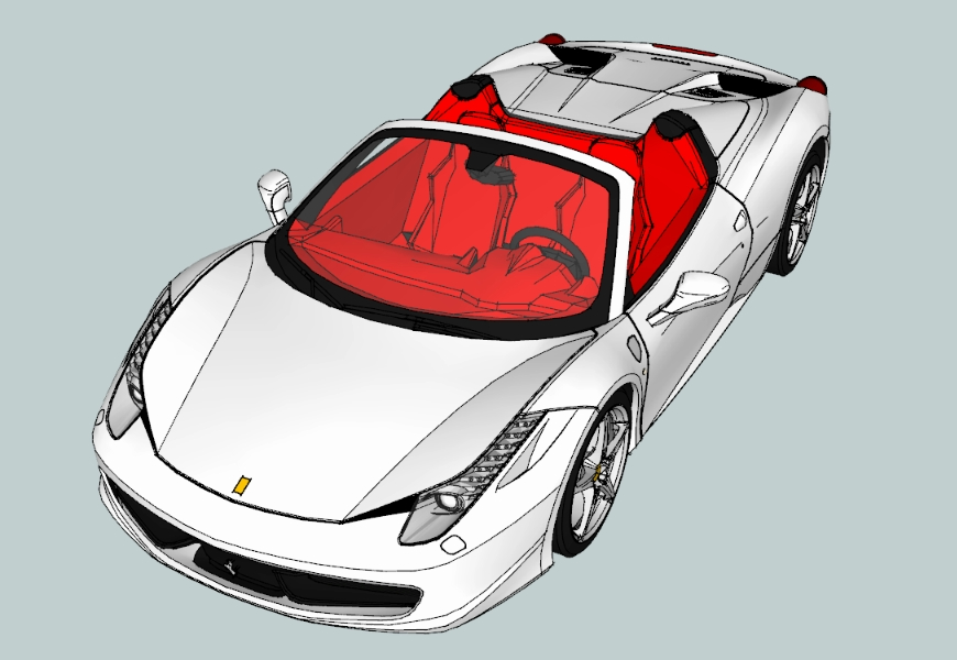 2012 Ferrari 458 Italia Spider - Vermelho - 3D