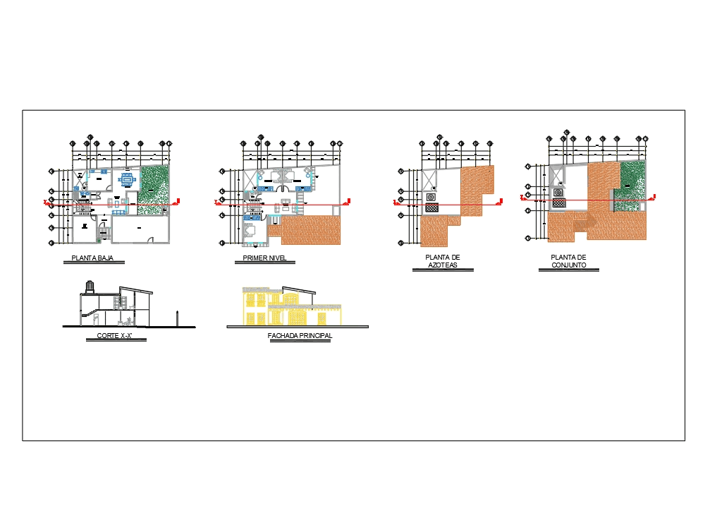 Cabaña en AutoCAD | Descargar CAD gratis (373.08 KB) | Bibliocad