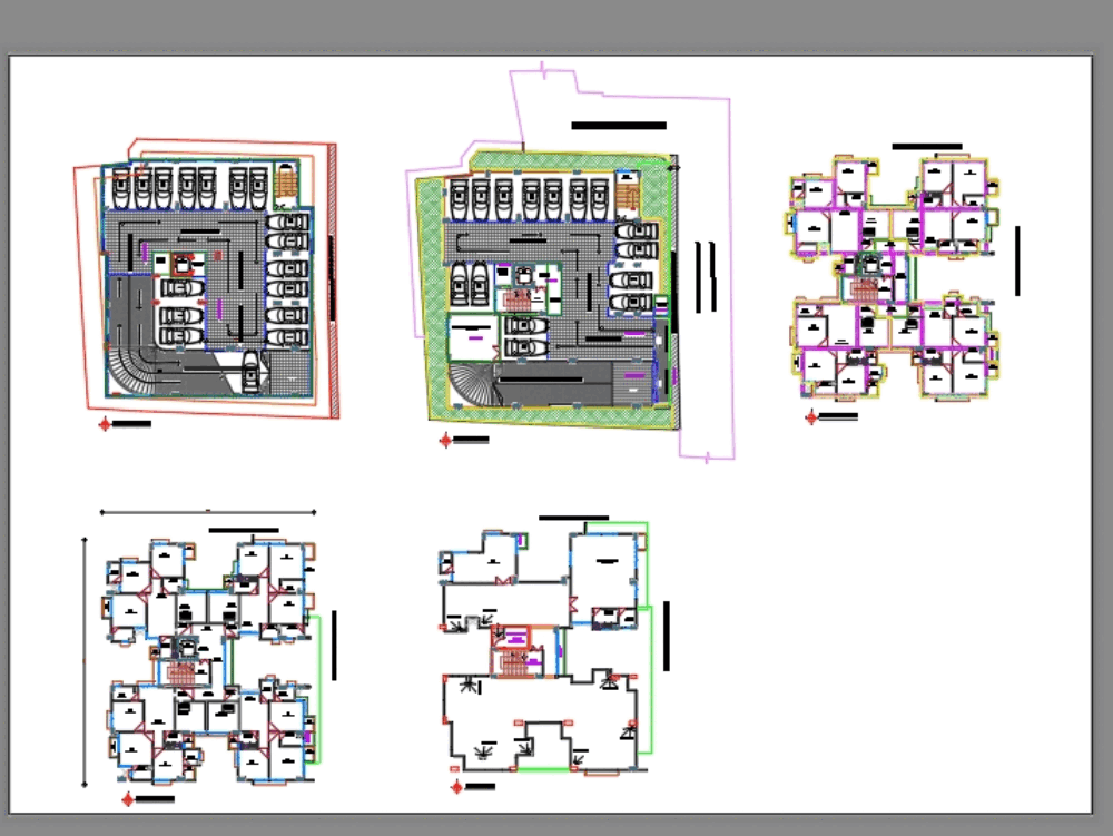 4 unit building plan  bangladesh in AutoCAD CAD 619 15 