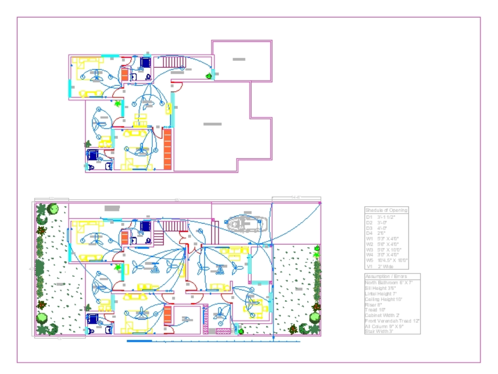 Electrical plan of a single-family home.