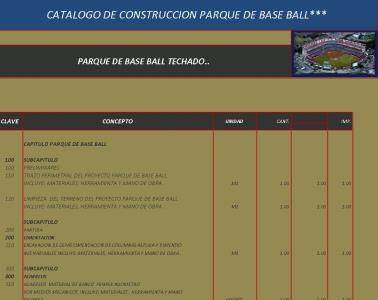 Catalog constructive base ball park