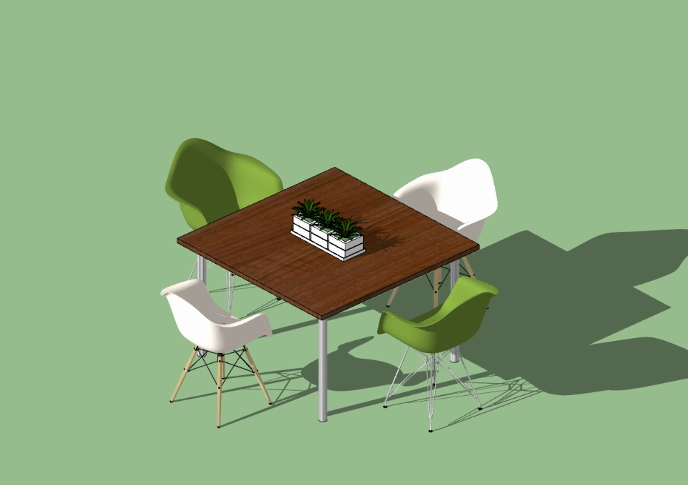 Mesa com cadeiras Eames