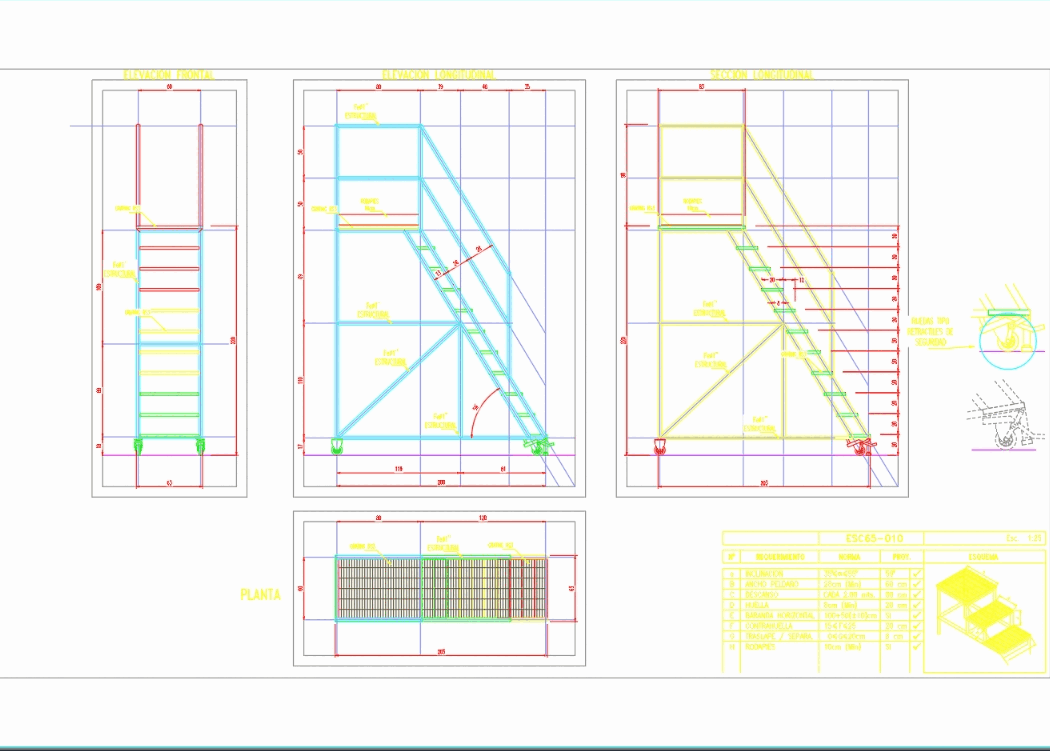 Escaleras para depositos en AutoCAD | Descargar CAD gratis (133.25 KB