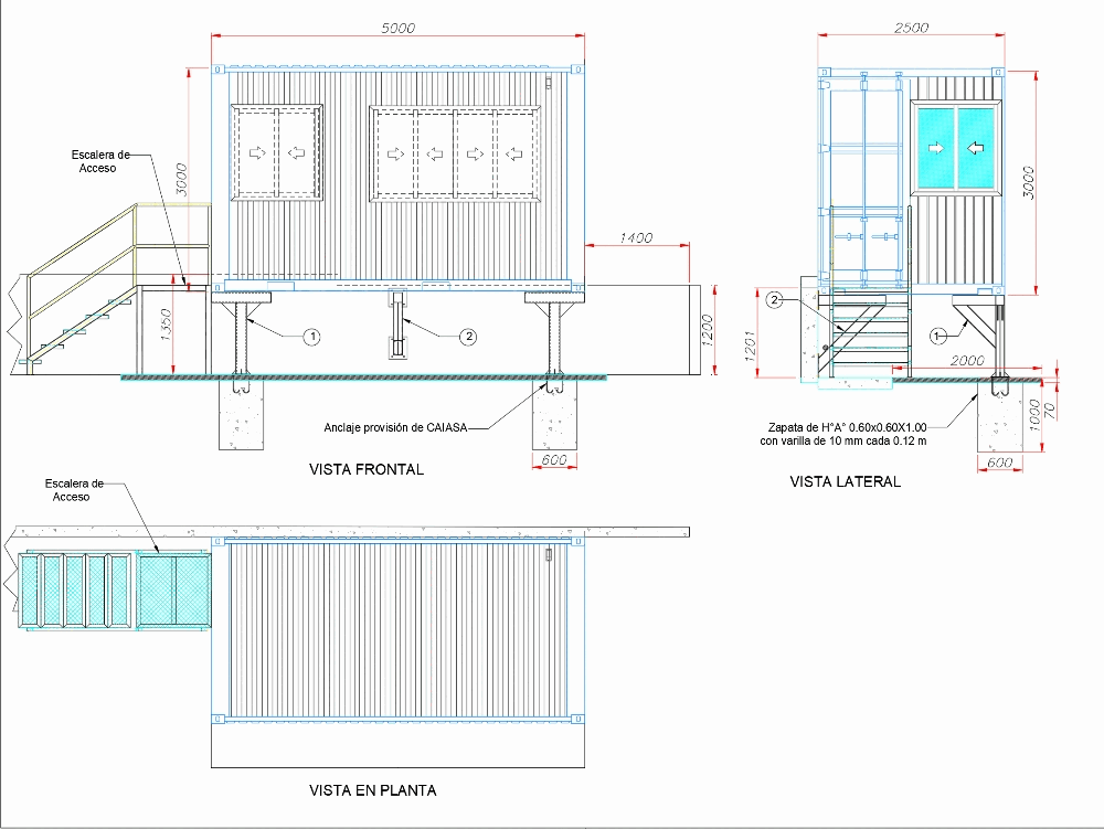 Office container assembly in AutoCAD CAD download 10.17 