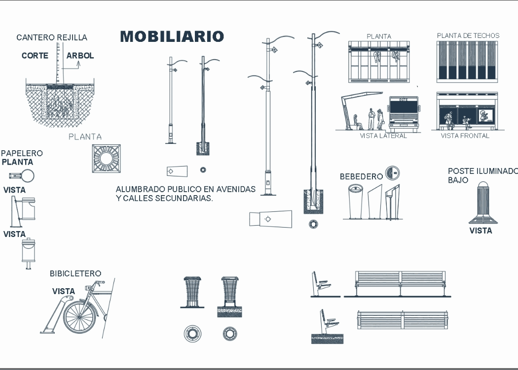 Mobiliario urbano bibliocad