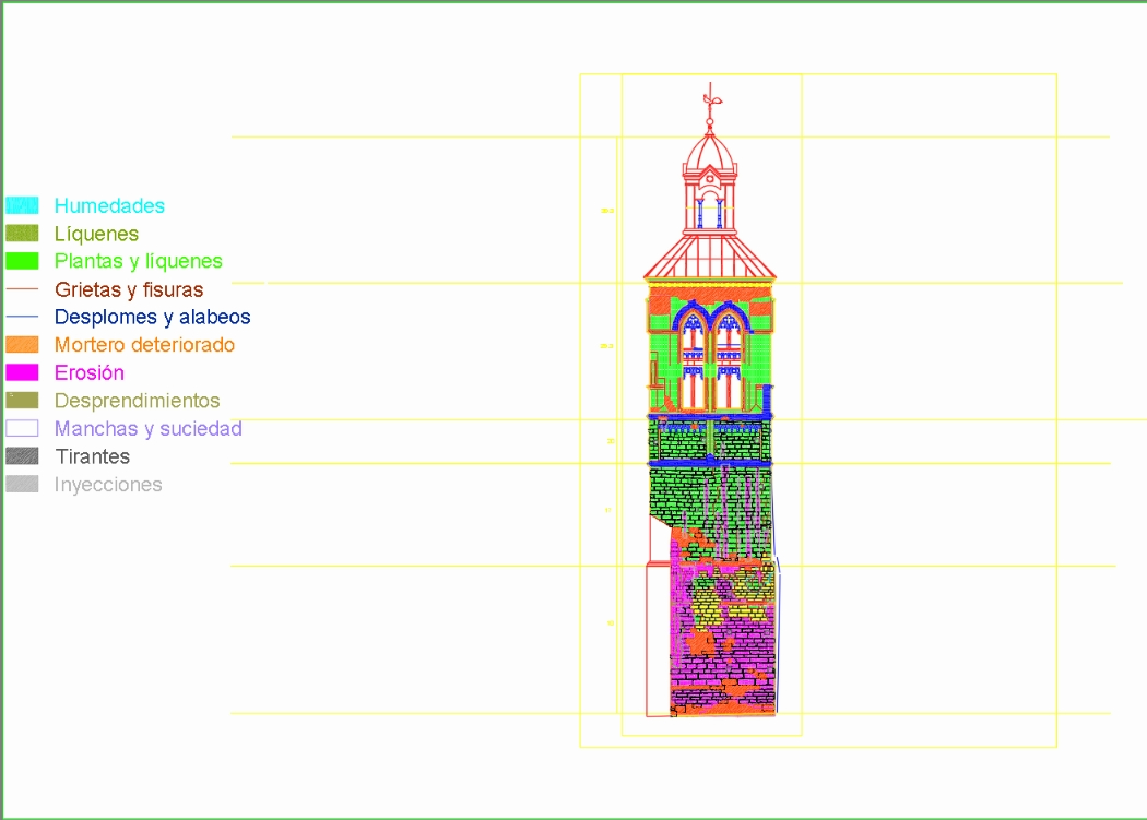 Ejemplo de análisis de daños de la torre de una iglesia