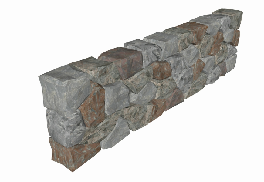 Stone wall 3d