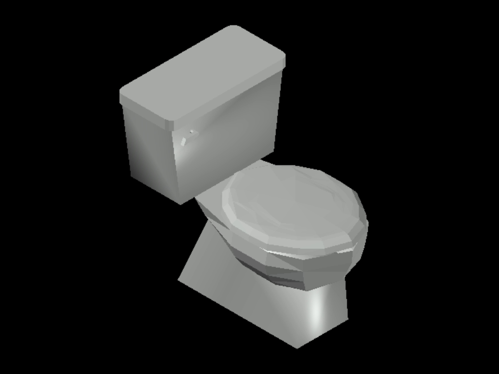 Toilette mit Rucksack in 3D.